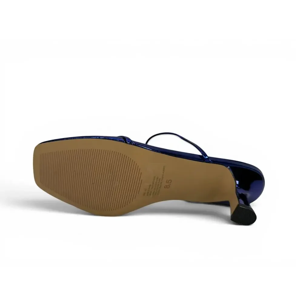 Faryl Farylrobin Aria Sandal Womens‎ 8.5 Metallic Purple Blue Square Toe Strappy